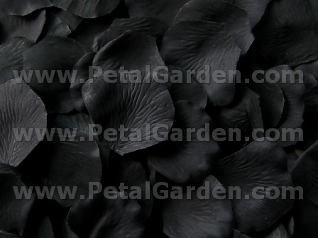Black silk rose petals