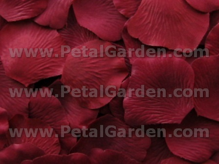 Crimson silk rose petals