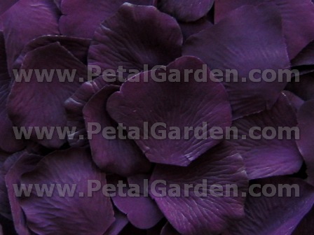 Eggplant silk rose petals