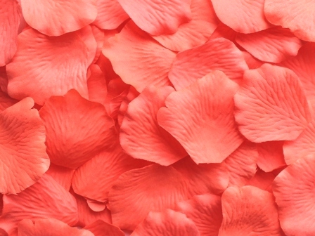 Flamingo silk rose petals