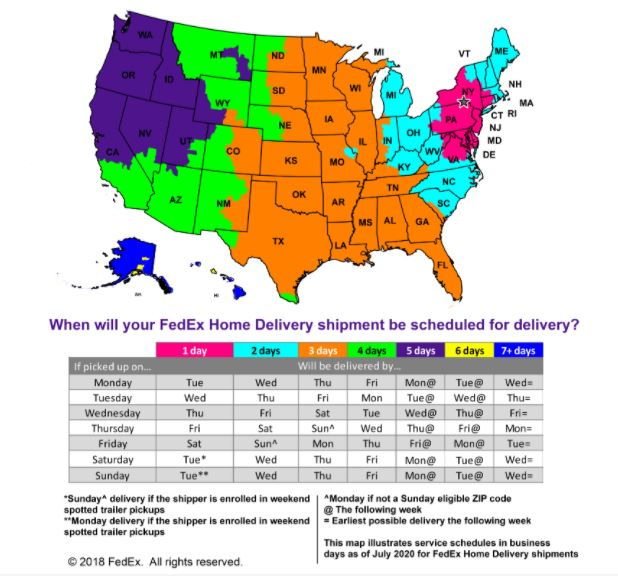 Fedex Transit Times Map – Map Of The Usa With State Names