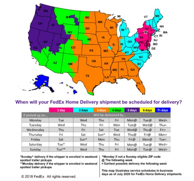 express shipment zone chart fedex