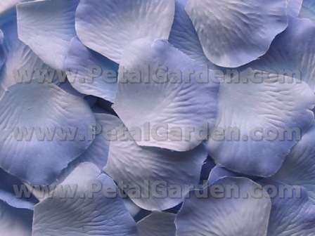 Light Blue silk rose petals