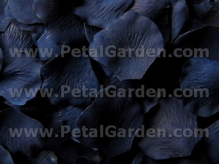 Navy Blue silk rose petals