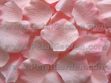 Pink silk rose petals